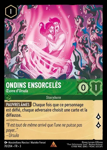 Ondins ensorcelés - Œuvre d'Ursula, carte Disney Lorcana CH3-070 — extension Les Terres d'Encres