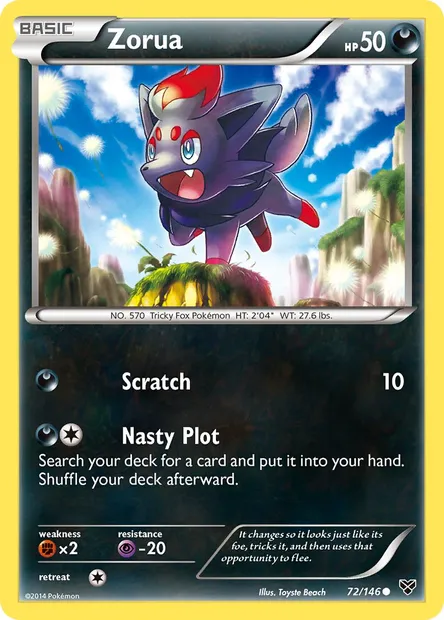 Zorua, Pokémon card XY 72 — XY set