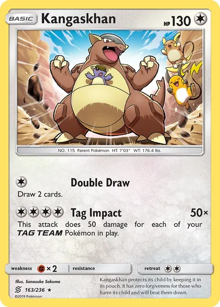 Kangaskhan, Pokémon card UNM 163 — Unified Minds set