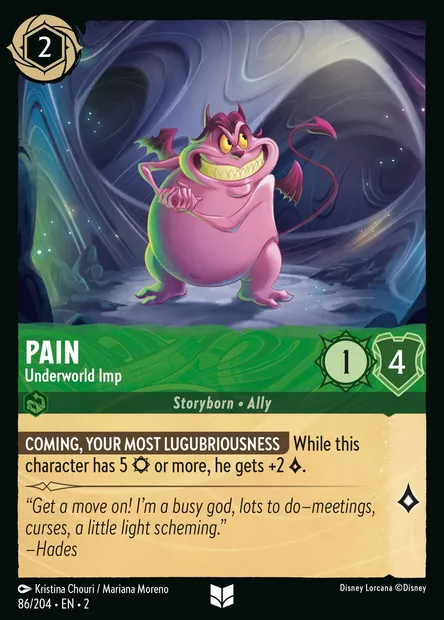 Pain - Underworld Imp, Disney Lorcana card CH2-086 — Rise of the Floodborn set
