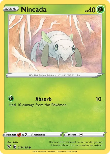 Nincada, Pokémon card VIV 13 — Vivid Voltage set