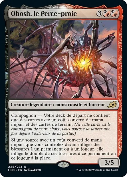 Obosh, le Perce-proie, carte Magic IKO 228 — extension Ikoria: Lair of Behemoths