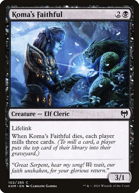 Koma's Faithful, Magic card KHM 102 — Kaldheim set