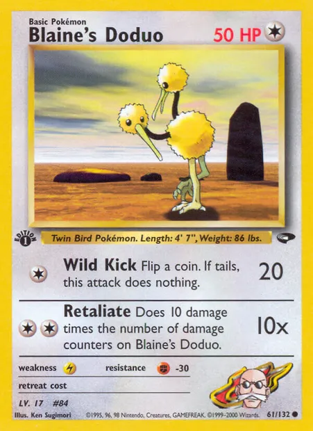 Blaine's Doduo, carte Pokémon GC 61 — extension Gym Challenge