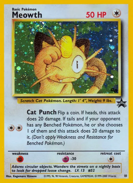 Meowth, Pokémon card WP 10 — Wizards Black Star Promos set
