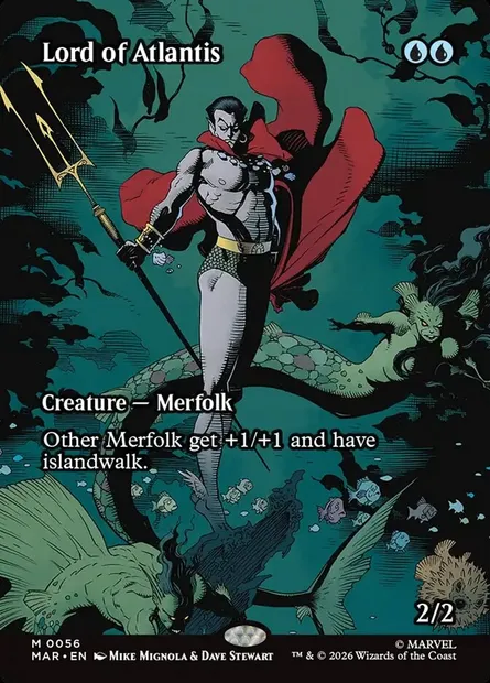 Seigneur de l'Atlantide, carte Magic MAR 56 — extension Marvel Universe