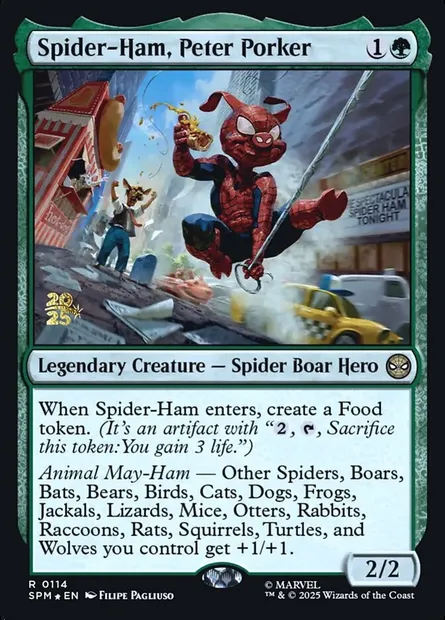 Spider-Ham, Peter Porker, Magic card PSPM 114s — Marvel's Spider-Man Promos set