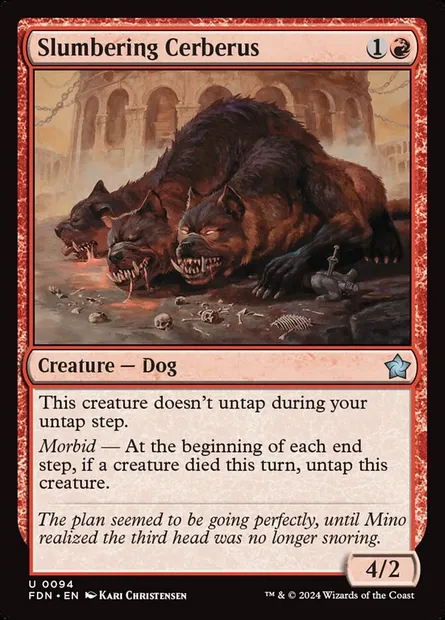 Slumbering Cerberus, Magic card FDN 94 — Foundations set
