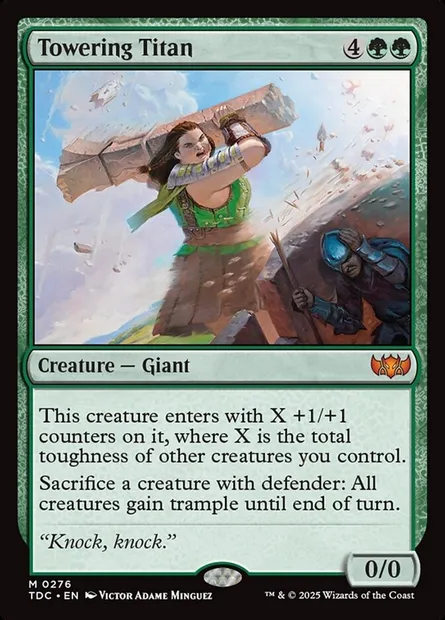 Towering Titan, Magic card TDC 276 — Tarkir: Dragonstorm Commander set