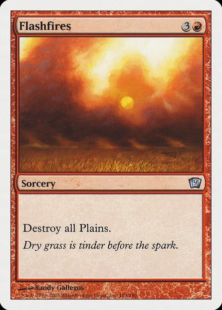 Feu de brousse, carte Magic 9ED 183 — extension Neuvième Edition