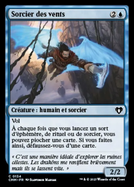 Sorcier des vents, carte Magic CMM 134 — extension Commander Masters
