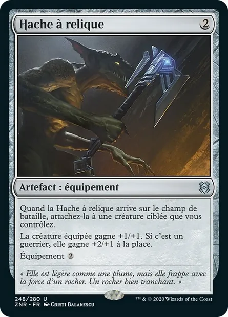 Hache à relique, carte Magic ZNR 248 — extension Renaissance de Zendikar
