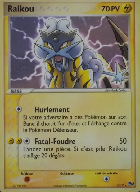 Raikou, carte Pokémon P2 3 — extension POP Série 2