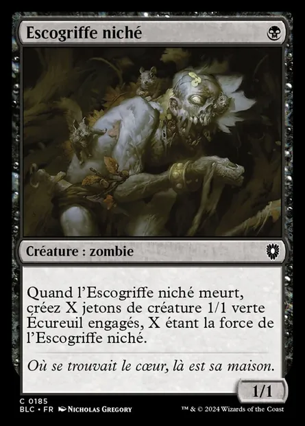 Escogriffe niché, carte Magic BLC 185 — extension Bloomburrow Commander