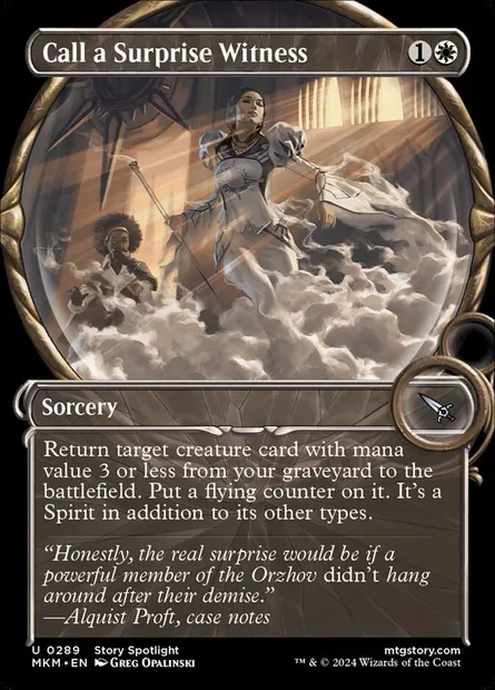 Call a Surprise Witness, Magic card MKM 289 — Murders at Karlov Manor set