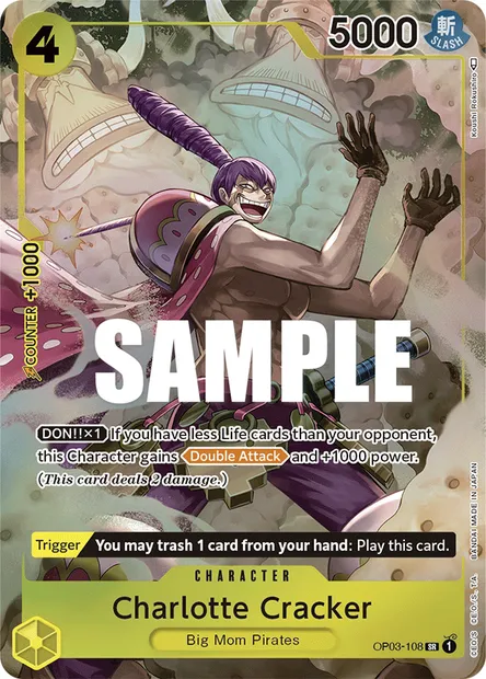 Charlotte Cracker, One Piece card OP03-108 — PILLARS OF STRENGTH set