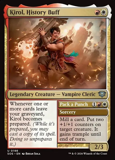 Kirol, History Buff // Pack a Punch, Magic card SOS 198 — Secrets of Strixhaven set