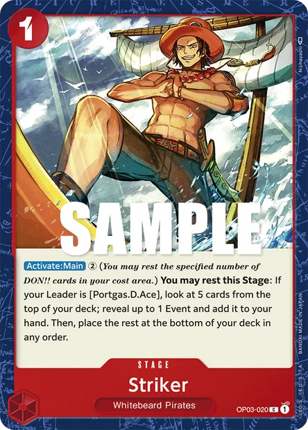 Striker, carte One Piece OP03-020 — extension PILLARS OF STRENGTH