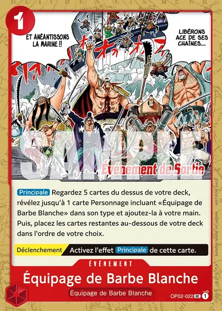 Équipage de Barbe Blanche, carte One Piece OP02-022 — extension PARAMOUNT WAR