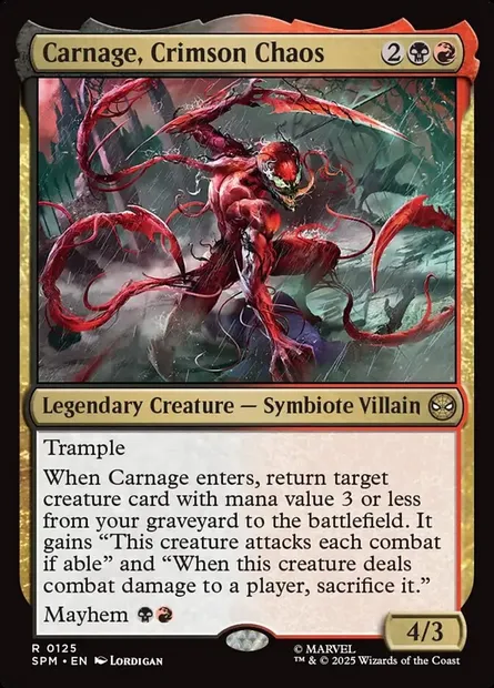 Carnage, Crimson Chaos, Magic card SPM 125 — Marvel's Spider-Man set