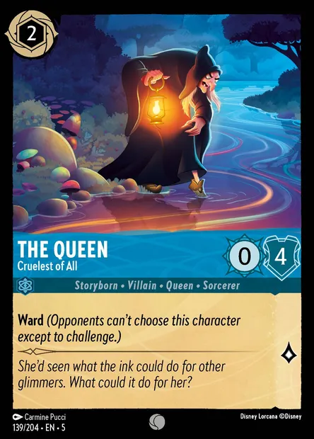 The Queen - Cruelest of All, Disney Lorcana card CH5-139 — Shimmering Skies set