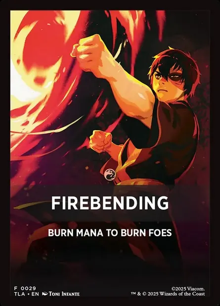 Firebending, carte Magic JTLA 29 — extension Avatar: The Last Airbender Jumpstart Front Cards