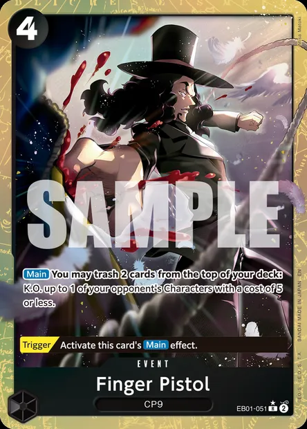 Finger Pistol, One Piece card EB01-051 — MEMORIAL COLLECTION set
