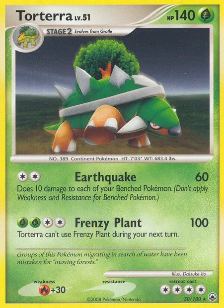 Torterra, carte Pokémon MD 30 — extension Aube Majestueuse