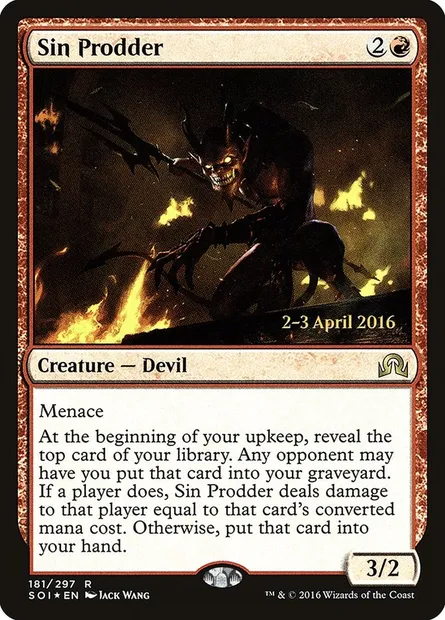 Sin Prodder, Magic card PSOI 181s — Shadows over Innistrad Promos set