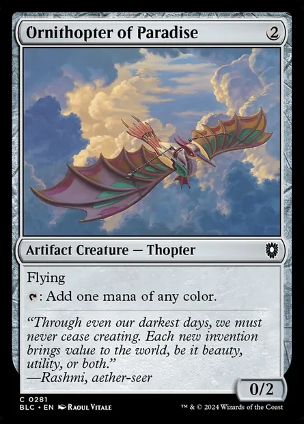 Ornithopter of Paradise, Magic card BLC 281 — Bloomburrow Commander set