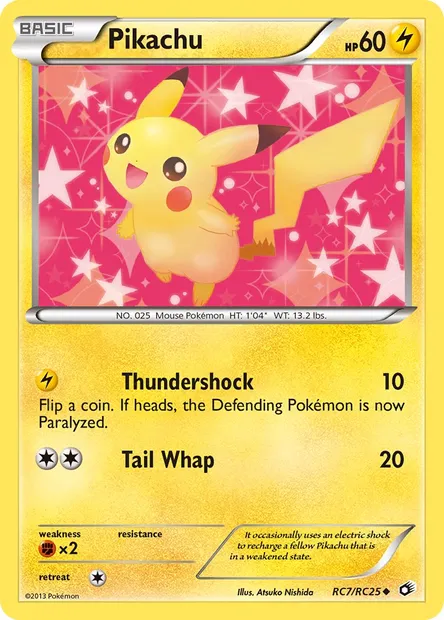Pikachu, Pokémon card LTR RC7 — Legendary Treasures set