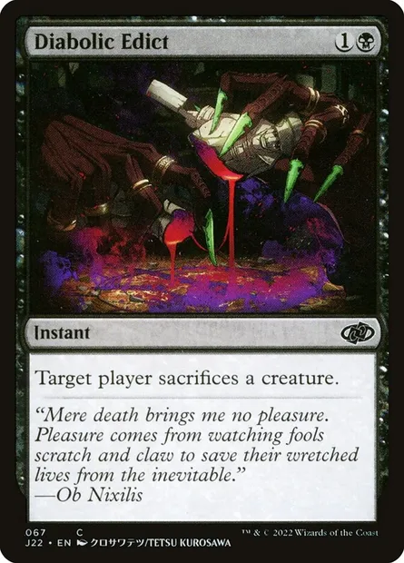 Diabolic Edict, Magic card J22 67 — Jumpstart 2022 set
