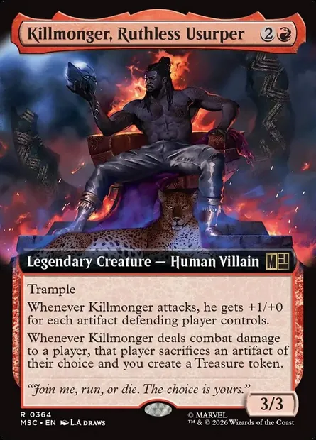 Killmonger, Ruthless Usurper, Magic card MSC 364 — Marvel Super Heroes Commander set