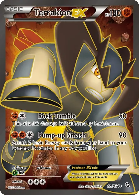 Terrakion-EX, Pokémon card DRX 121 — Dragons Exalted set