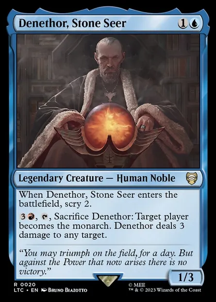 Denethor, Stone Seer, Magic card LTC 20 — Tales of Middle-earth Commander set