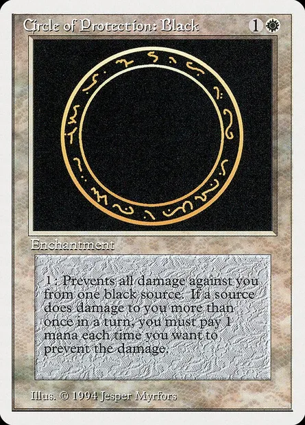 Cercle de protection : noir, carte Magic SUM 9 — extension Summer Magic / Edgar