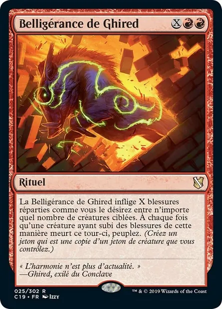Belligérance de Ghired, carte Magic C19 25 — extension Commander 2019