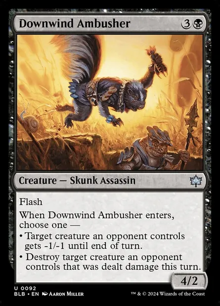 Downwind Ambusher, Magic card BLB 92 — Bloomburrow set