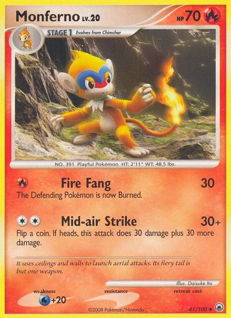 Monferno, Pokémon card MD 41 — Majestic Dawn set