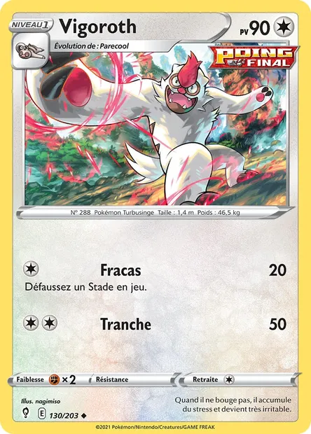 Vigoroth, carte Pokémon EVS 130 — extension Évolution Céleste