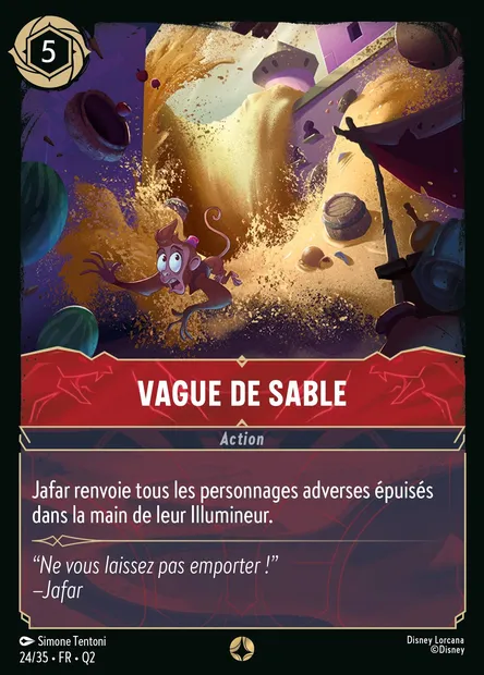 Vague de sable, carte Disney Lorcana Q2-024 — extension Quête des Illumineurs: Vol au palais