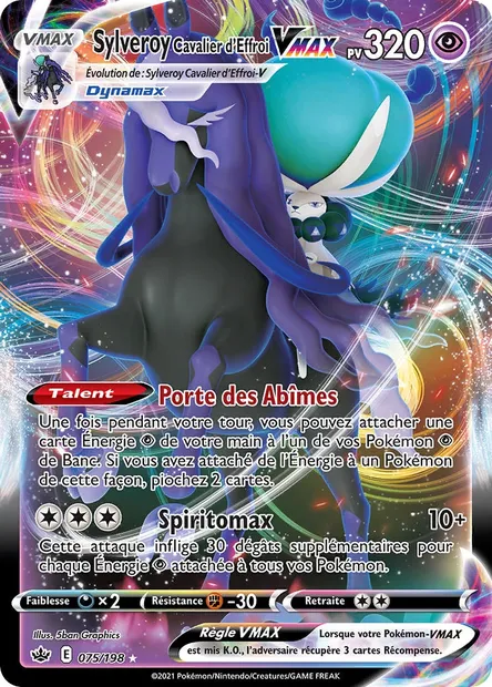 Sylveroy Cavalier d'Effroi VMAX, carte Pokémon CRE 75 — extension Règne de Glace