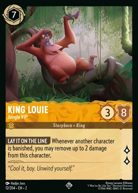 King Louie - Jungle VIP, Disney Lorcana card CH2-012 — Rise of the Floodborn set