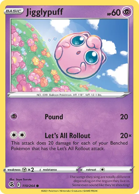 Jigglypuff, Pokémon card FST 110 — Fusion Strike set