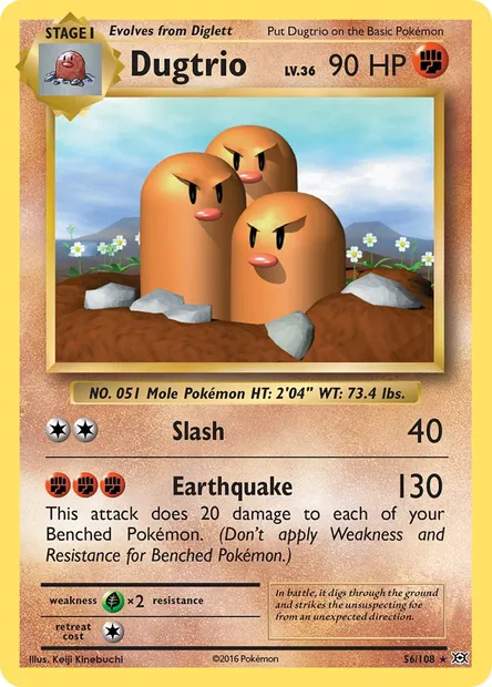 Dugtrio, Pokémon card EVO 56 — Evolutions set