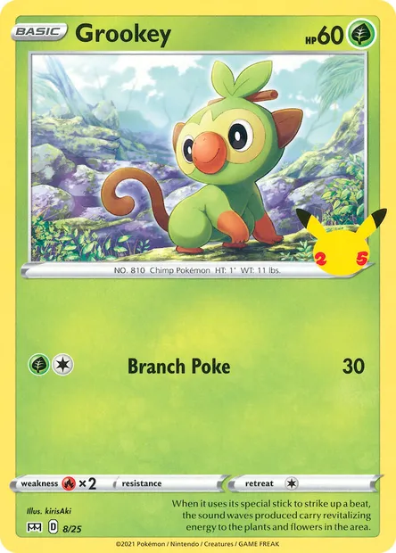 Grookey, Pokémon card MCD21 8 — McDonald's Collection 2021 set