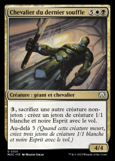 Chevalier du dernier souffle, carte Magic MOC 331 — extension March of the Machine Commander