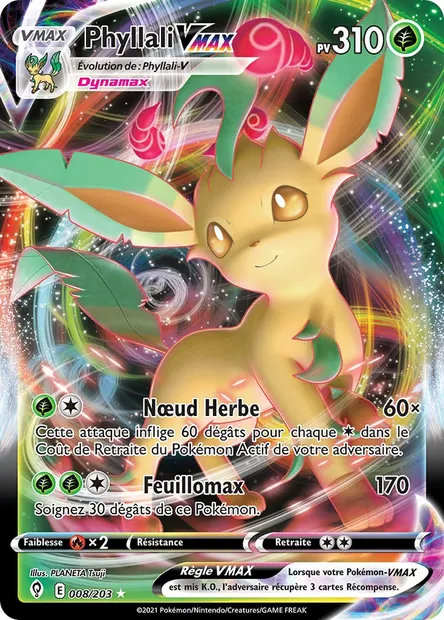Phyllali VMAX, carte Pokémon EVS 8 — extension Évolution Céleste