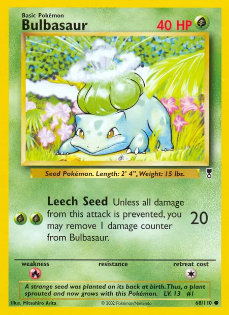 Bulbizarre, carte Pokémon LC 68 — extension Legendary Collection