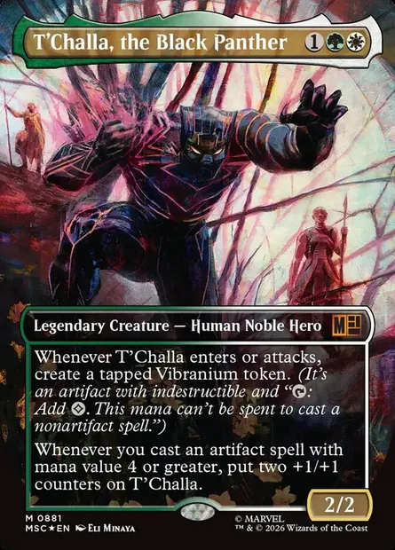 T'Challa, la Panthère Noire, carte Magic MSC 881 — extension Marvel Super Heroes Commander